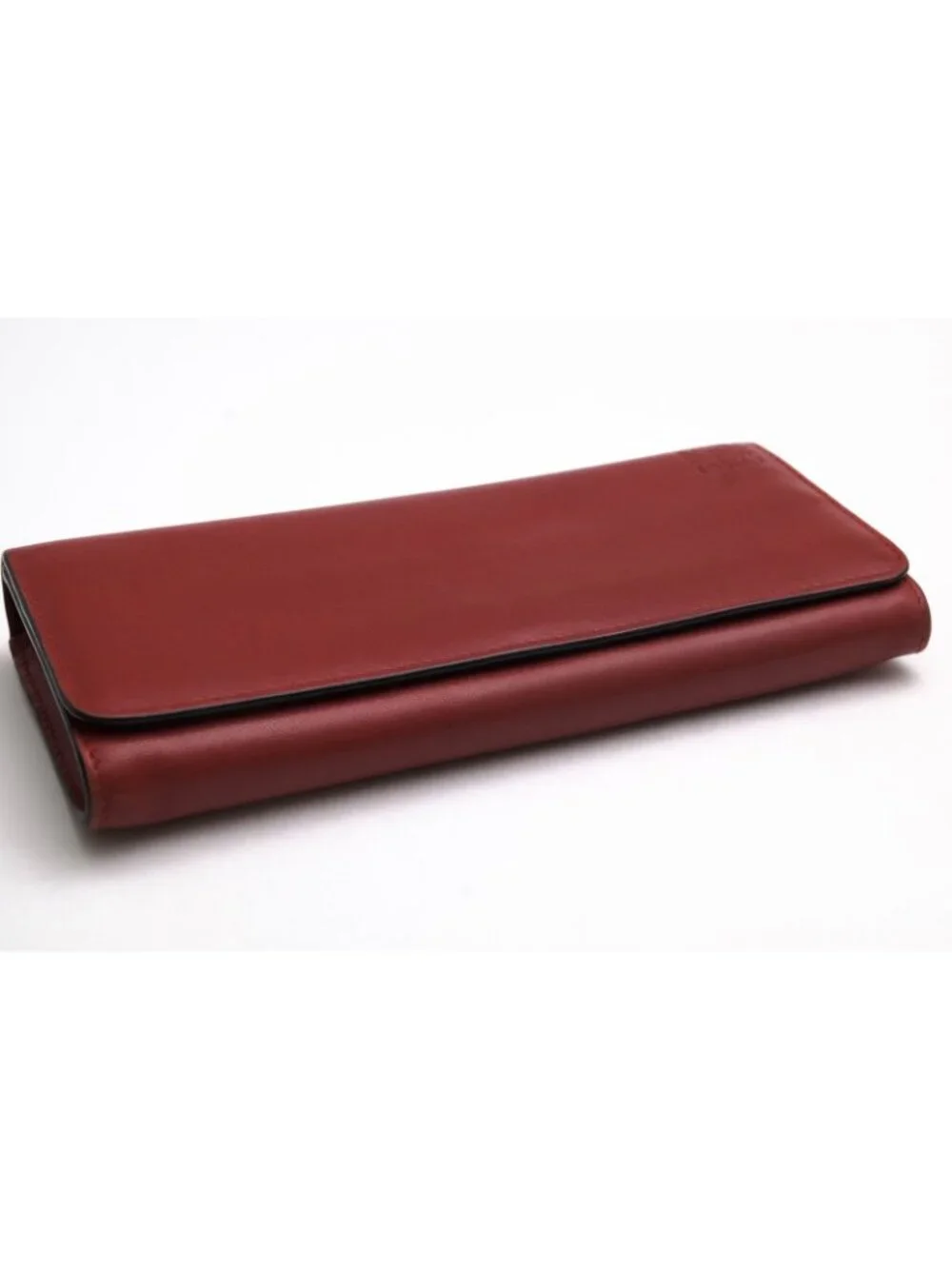 Loewe Wallet Leather Red Continental Coin Pocket